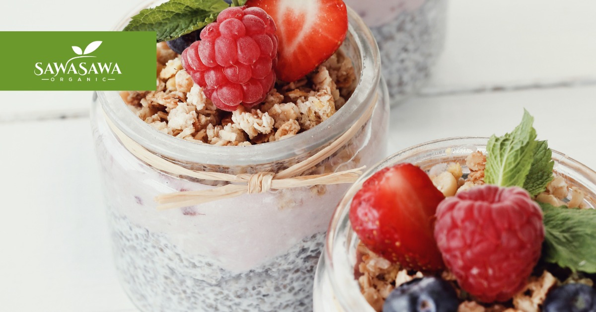 Organic Greek Yogurt Parfait with Berries and Nuts