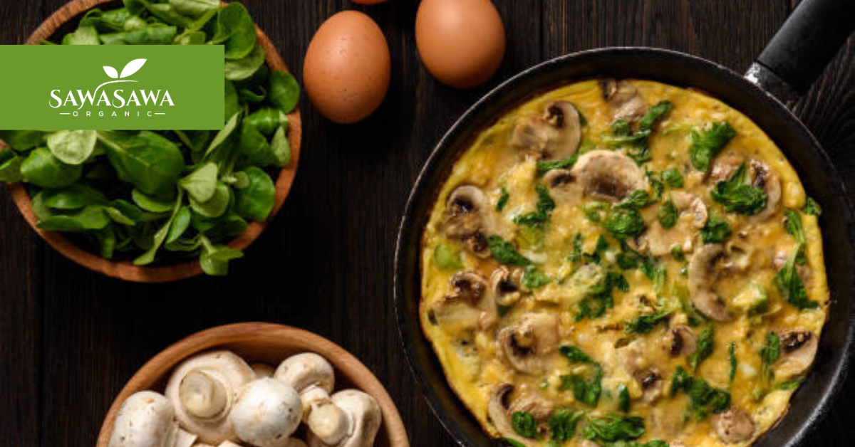 Organic Spinach and Mushroom Omelette